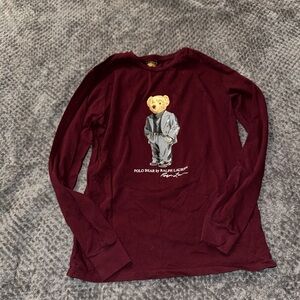 Ralph Lauren Maroon Long Sleeve with Bear Design